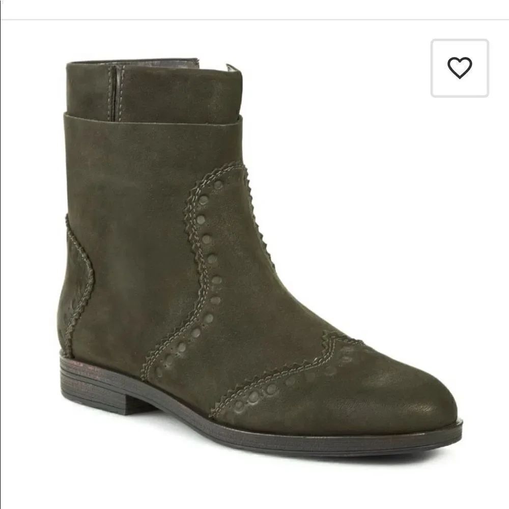 Geox Olive Green Suede Boots 36=6.5-7